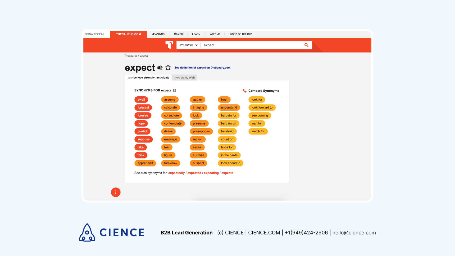 Tools for B2B content writing: Thesaurus